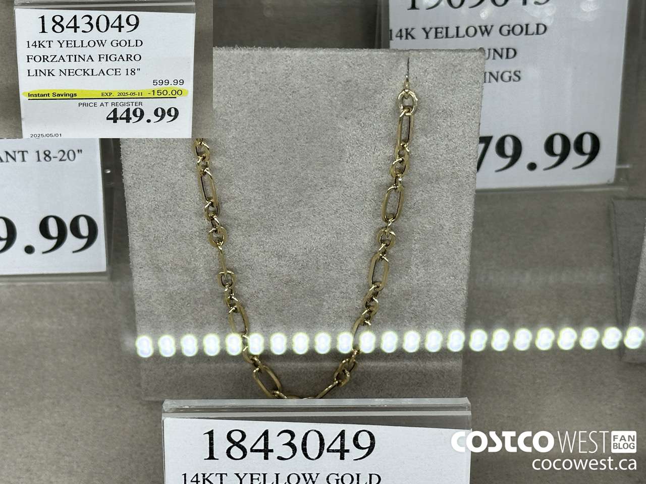 1843049 14KT YELLOW GOLD FORZATINA FIGARO LINK NECKLACE 18