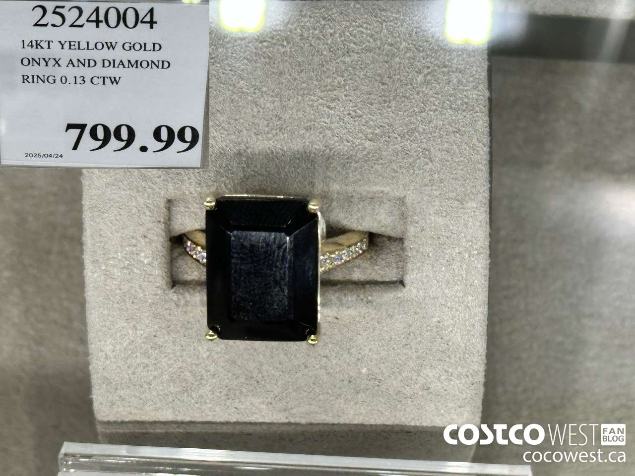 2524004 14KT YELLOW GOLD ONYX AND DIAMOND RING 0.13CTW $799.99