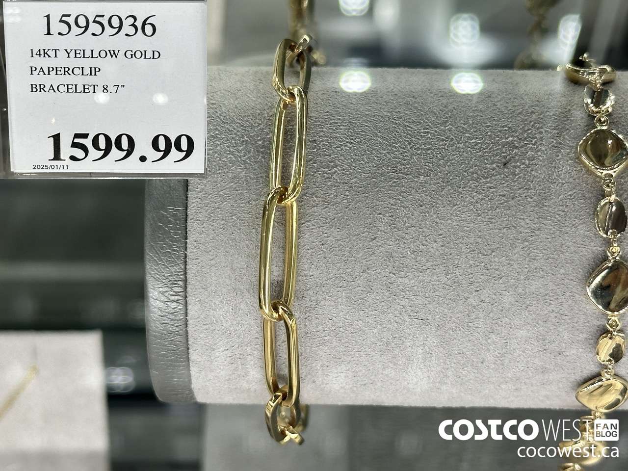 1595936 14KT YELLOW GOLD PAPERCLIP BRACELET 8.7