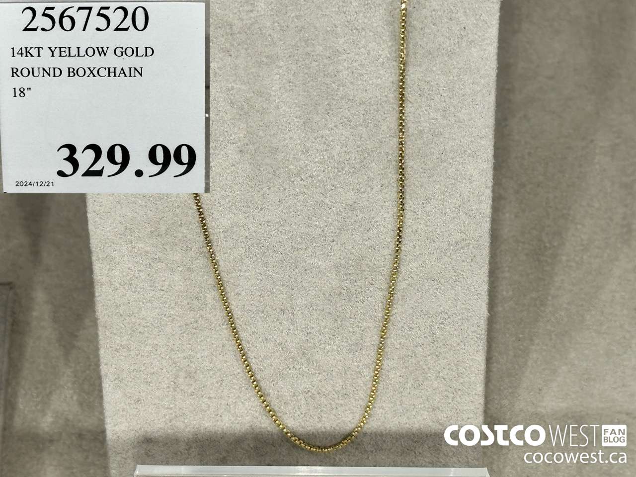 2567520 14KT YELLOW GOLD ROUND BOXCHAIN 18