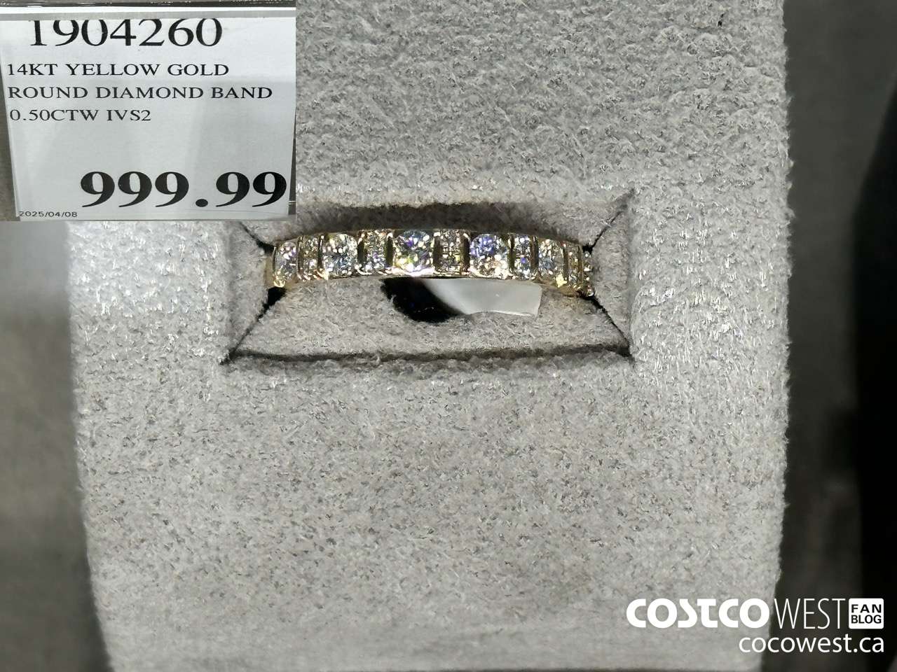 1904260 14KT YELLOW GOLD ROUND DIAMOND BAND 0.50CTW IVS2 $999.99