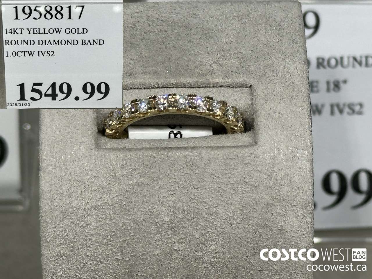 1958817 14KT YELLOW GOLD ROUND DIAMOND BAND 1.0CTW IVS2 $1549.99