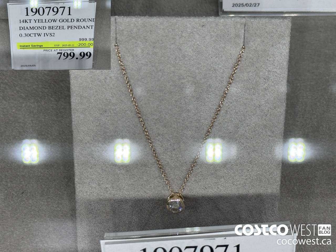 1907971 14KT YELLOW GOLD ROUND DIAMOND BEZEL PENDANT 0.30CTW IVS2 ($200.00 INSTANT SAVINGS EXPIRES ON 2025-05-11) $799.99