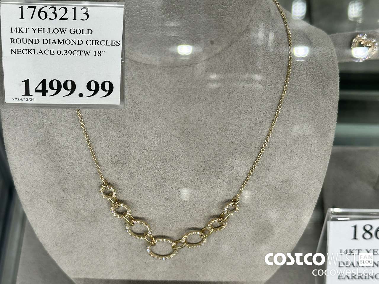 1763213 14KT YELLOW GOLD ROUND DIAMOND CIRCLES NECKLACE 0.39CTW 18