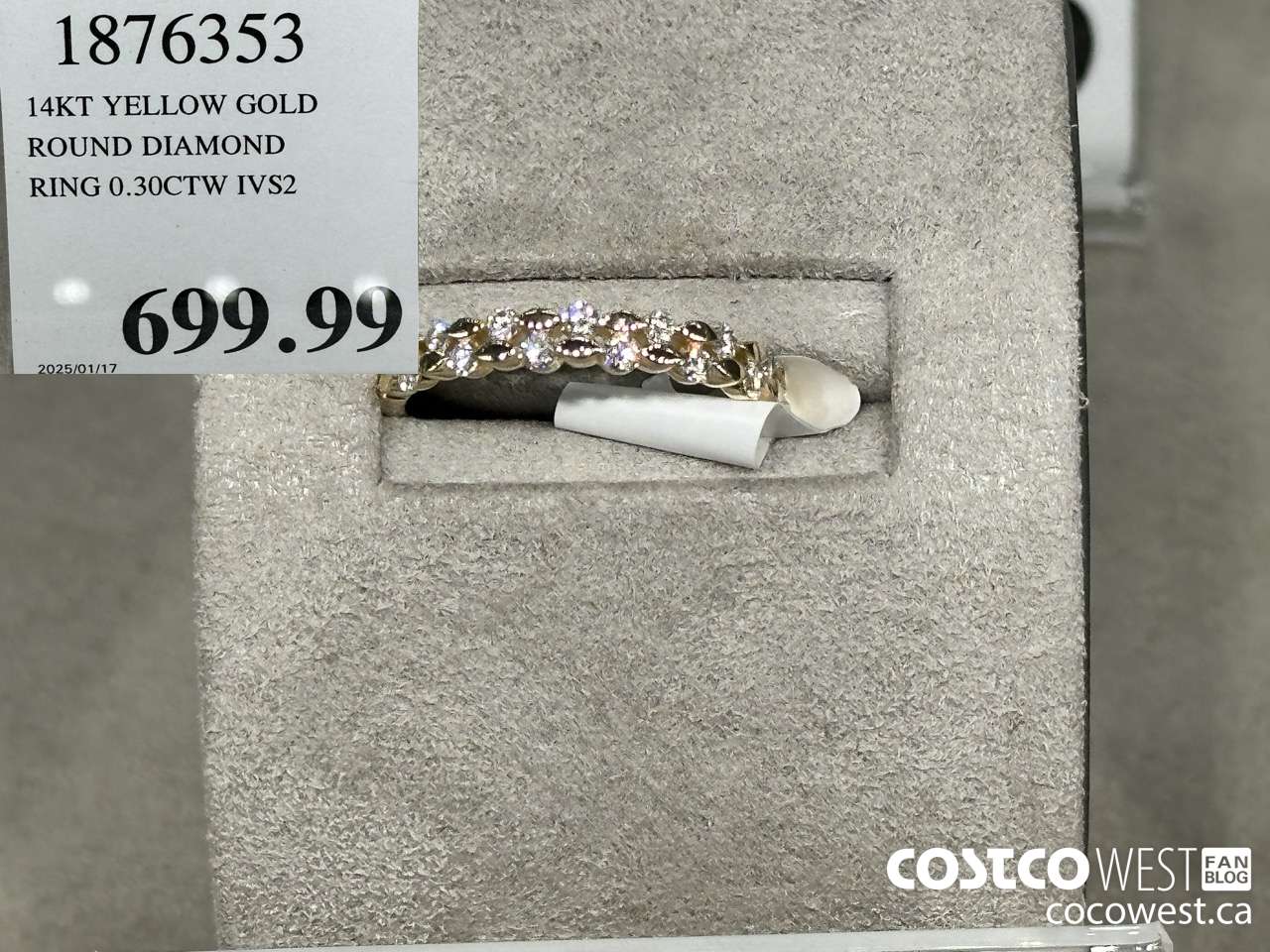 1876353 14KT YELLOW GOLD ROUND DIAMOND RING 0.30CTW IVS2 $699.99