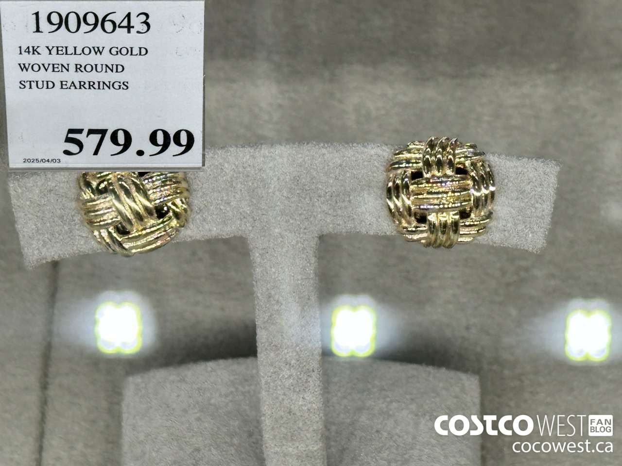 1909643 14KT YELLOW GOLD WOVEN ROUND STUD EARRINGS $579.99
