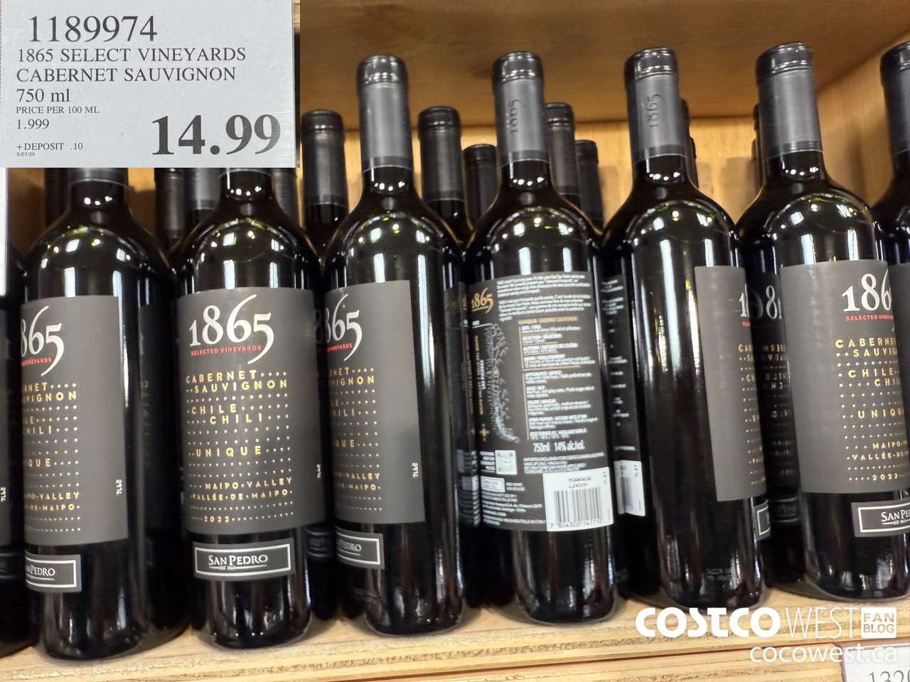 1189974 1865 SINGLE VINEYARD CABERNET SAUVIGNON 750 ML $14.99