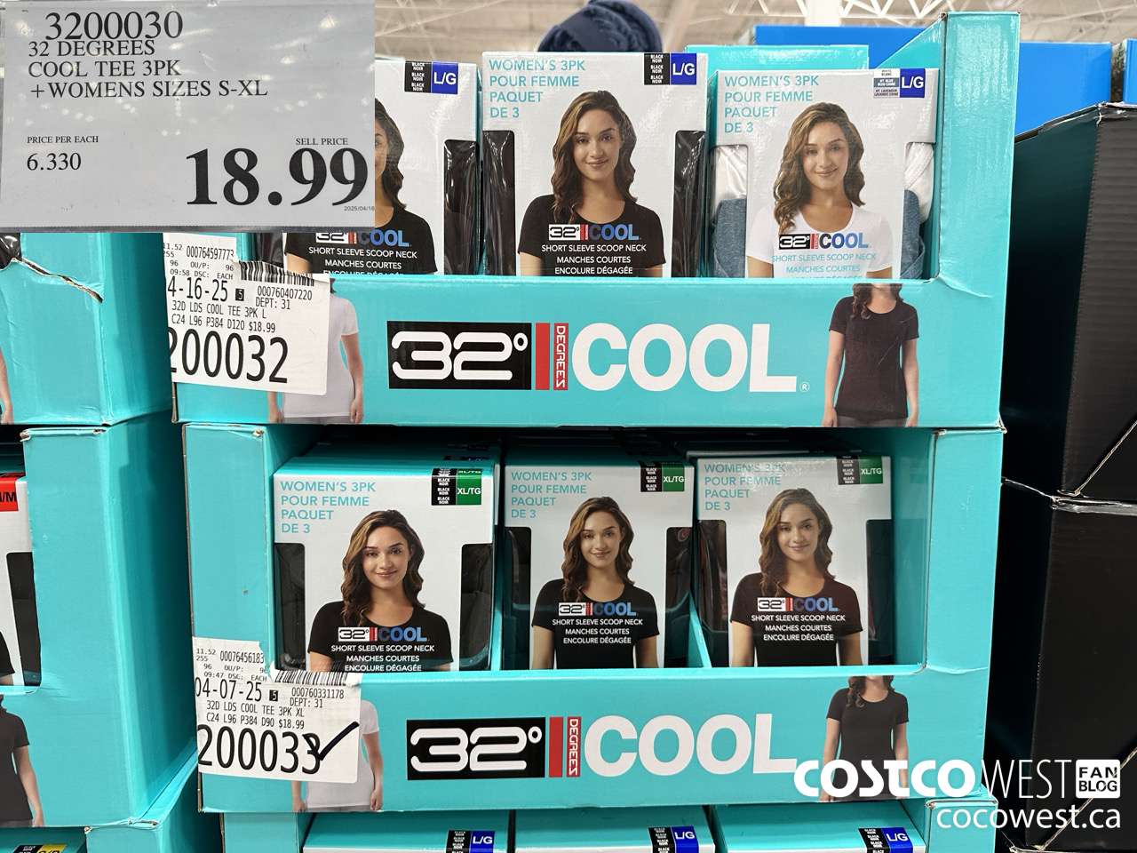 3200030 32 DEGREES COOL TEE 3PK LADIES SIZES S-XL $18.99