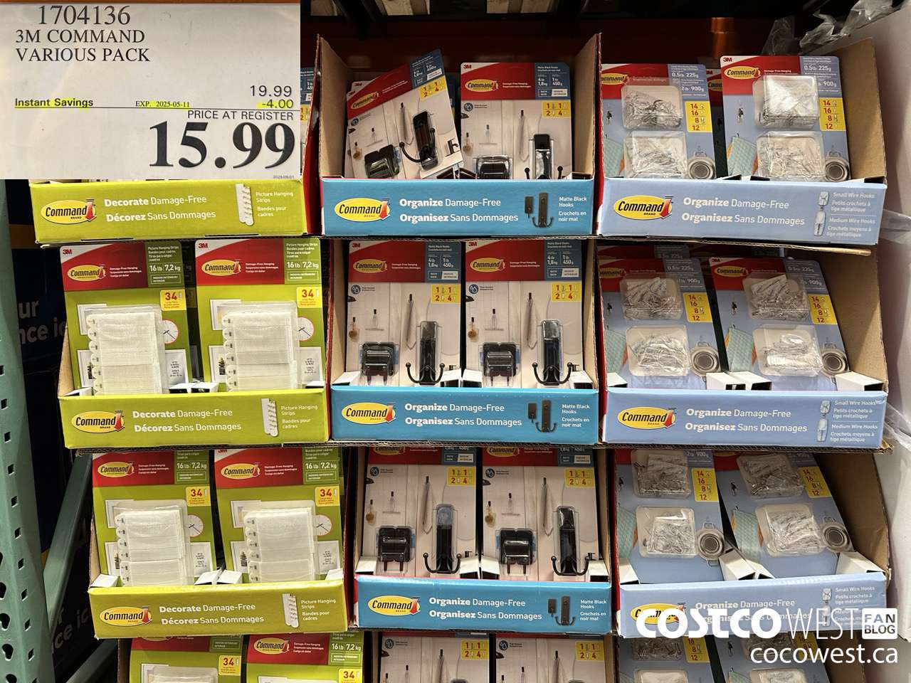 1704136 3M COMMAND VARIOUS PACK ($4.00 INSTANT SAVINGS EXPIRES ON 2025-05-11) $15.99