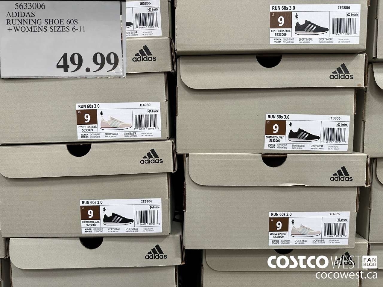 5633006 ADIDAS RUNNING SHOE 60S LADIES SIZES 6-11 $49.99