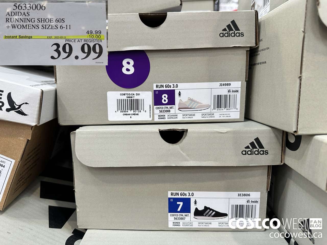5633006 ADIDAS RUNNING SHOE 60S LADIES SIZES 6-11 ($10.00 INSTANT SAVINGS EXPIRES ON 2025-05-11) $39.99