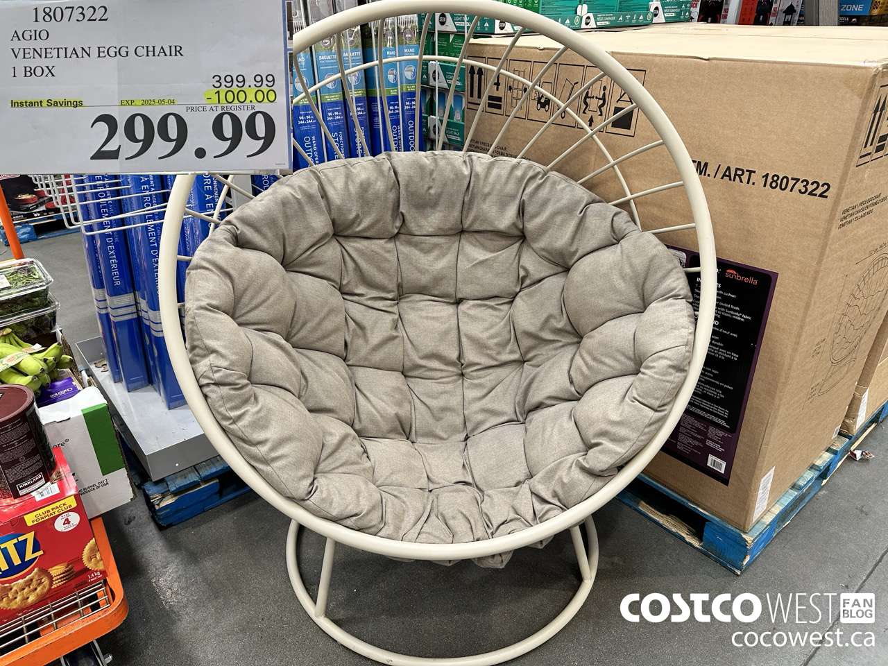 1807322 AGIO VENETIAN EGG CHAIR 1 BOX ($100.00 INSTANT SAVINGS EXPIRES ON 2025-05-04) $299.99