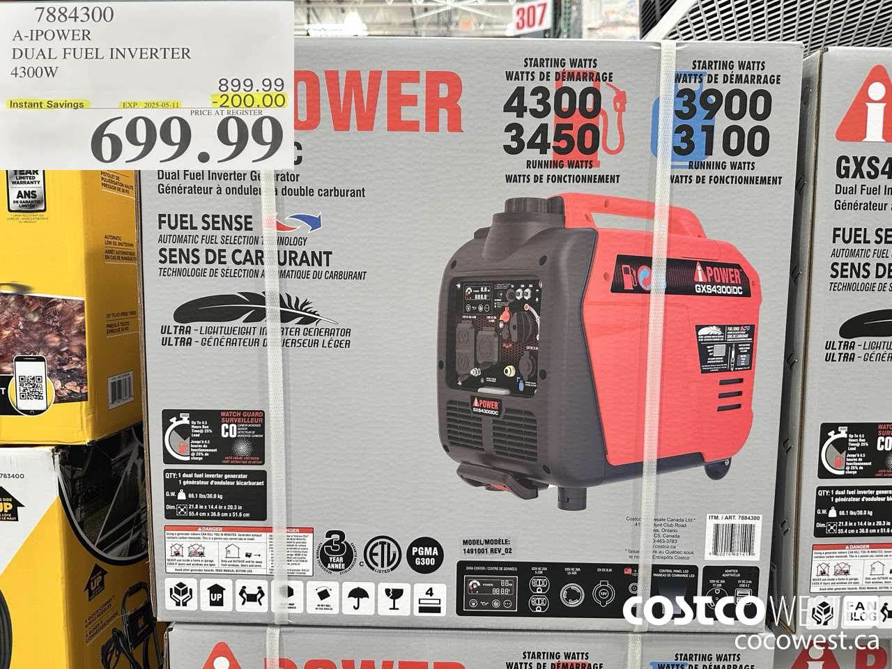 7884300 A-IPOWER DUAL FUEL INVERTER 4300W ($200.00 INSTANT SAVINGS EXPIRES ON 2025-05-11) $699.99