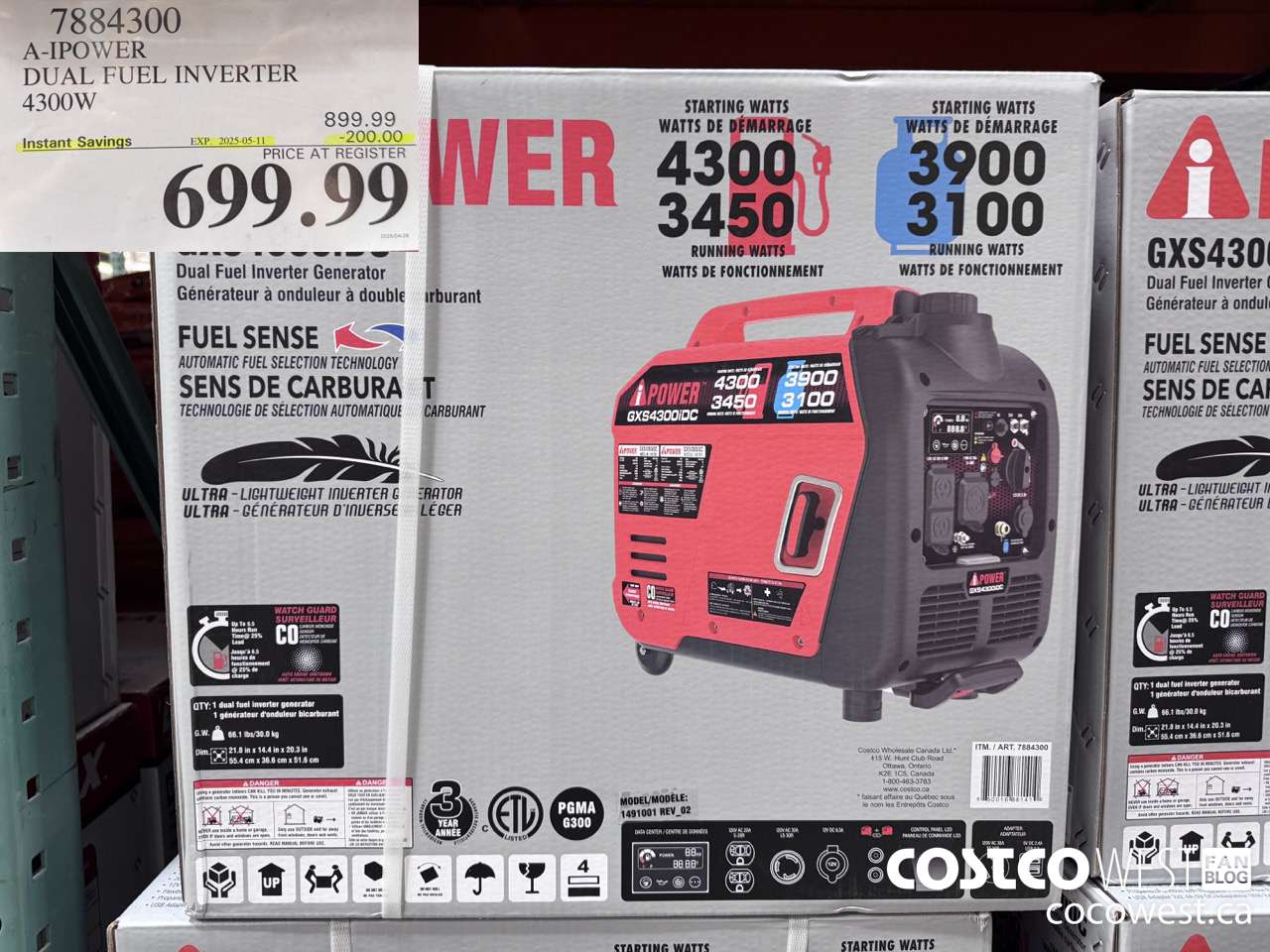 7884300 A-IPOWER DUAL FUEL INVERTER 4300W ($200.00 INSTANT SAVINGS EXPIRES ON 2025-05-11) $699.99
