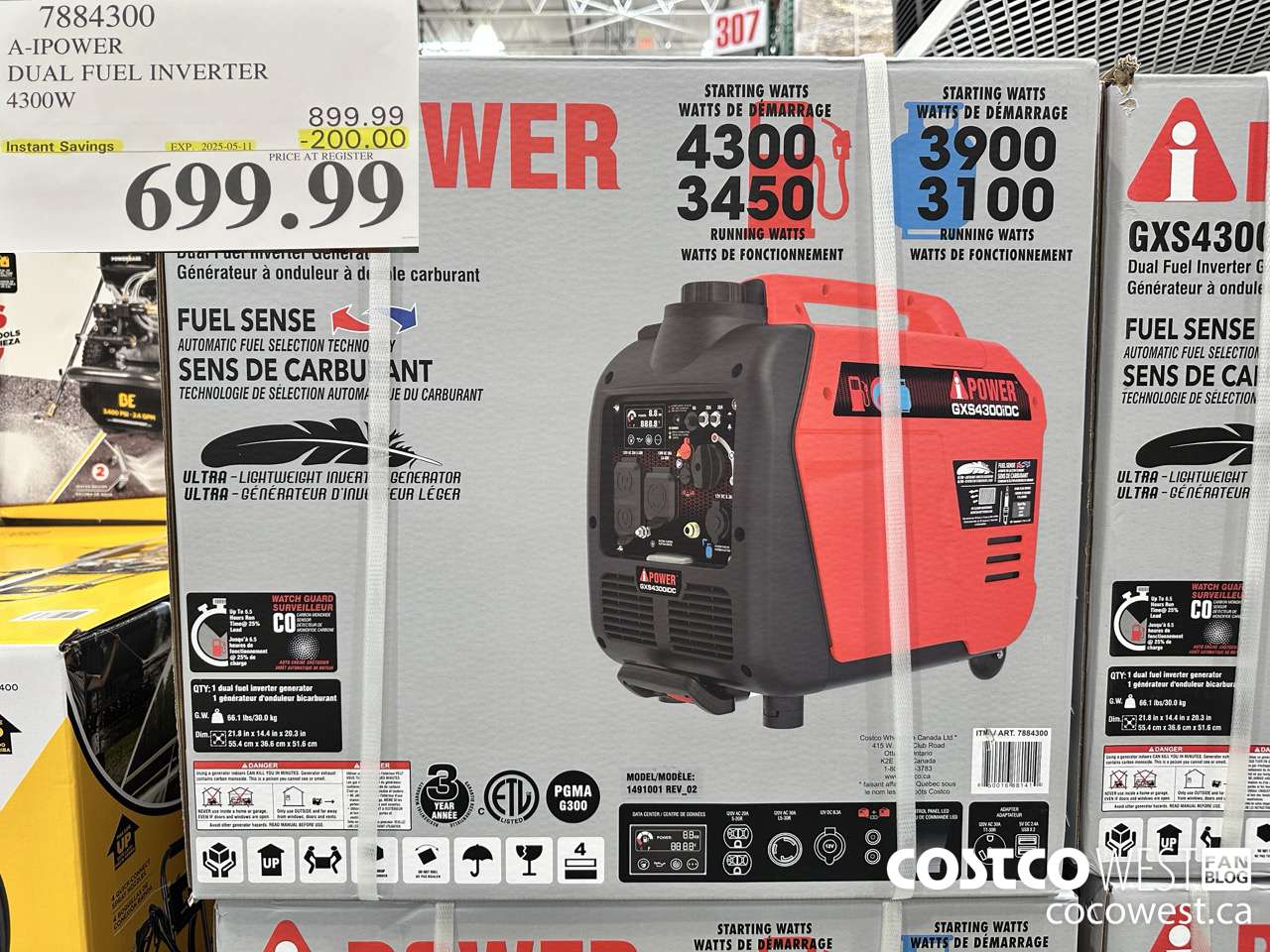 7884300 A-IPOWER DUAL FUEL INVERTER 4300W ($200.00 INSTANT SAVINGS EXPIRES ON 2025-05-11) $699.99