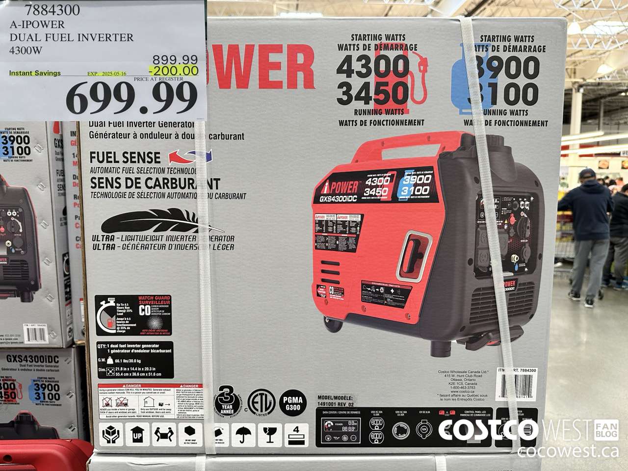7884300 A-IPOWER DUAL FUEL INVERTER 4300W ($200.00 INSTANT SAVINGS EXPIRES ON 2025-05-16) $699.99