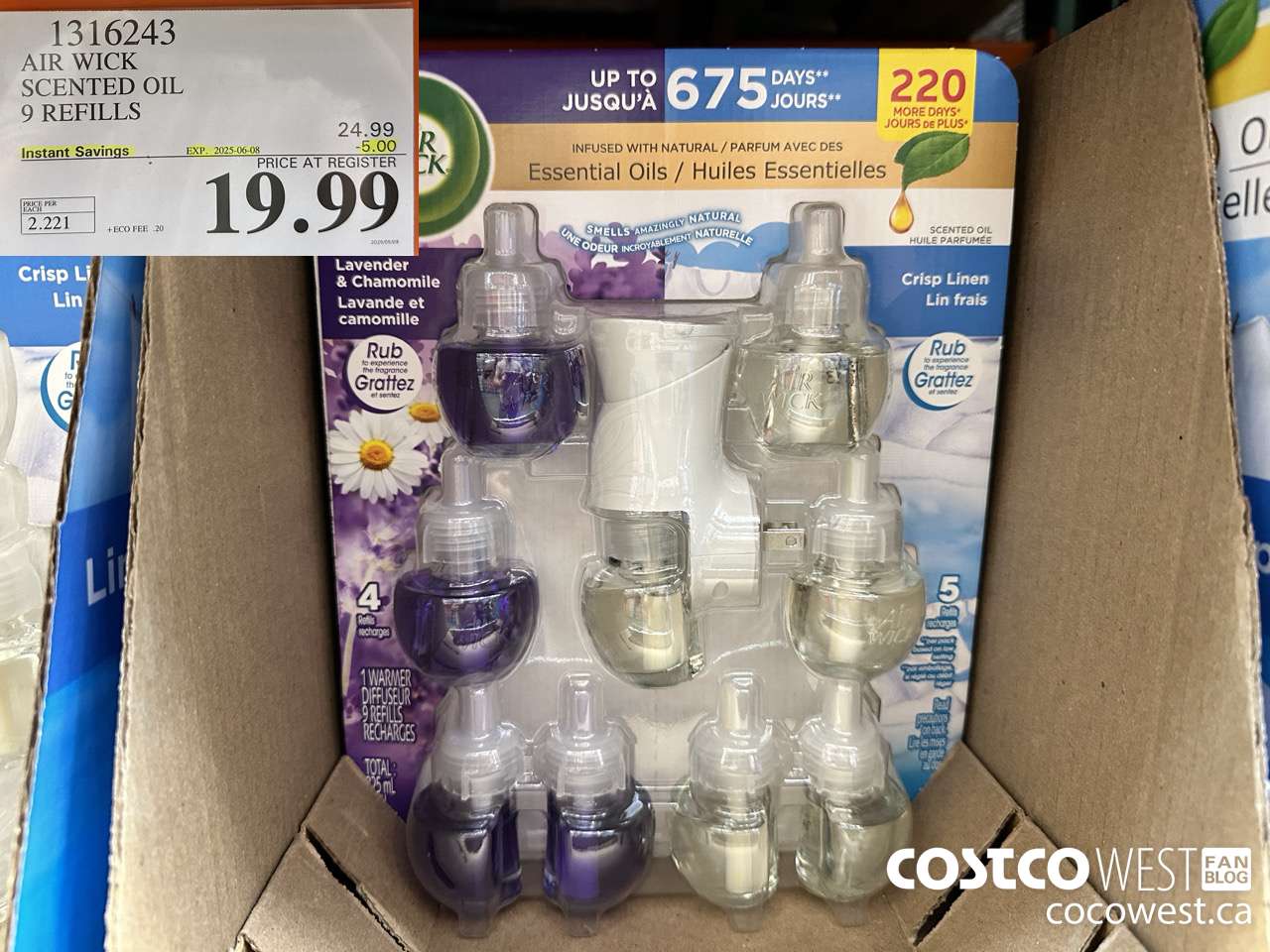 1316243 AIR WICK SCENTED OIL 9 REFILLS ($5.00 INSTANT SAVINGS EXPIRES ON 2025-06-08) $19.99