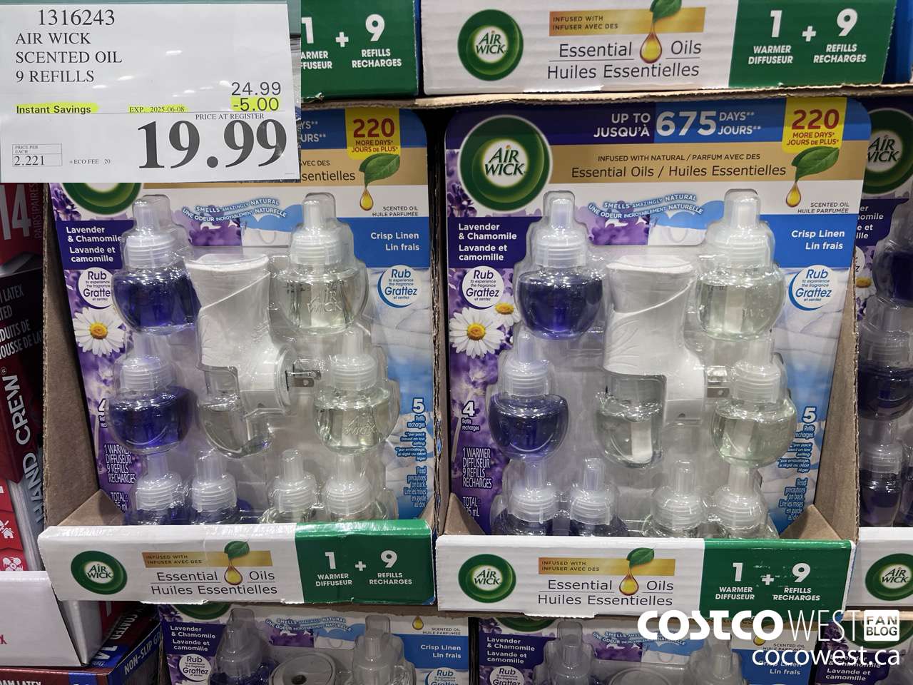 1316243 AIR WICK SCENTED OIL 9 REFILLS ($5.00 INSTANT SAVINGS EXPIRES ON 2025-06-08) $19.99