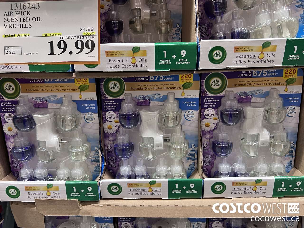 1316243 AIR WICK SCENTED OIL 9 REFILLS ($5.00 INSTANT SAVINGS EXPIRES ON 2025-06-08) $19.99
