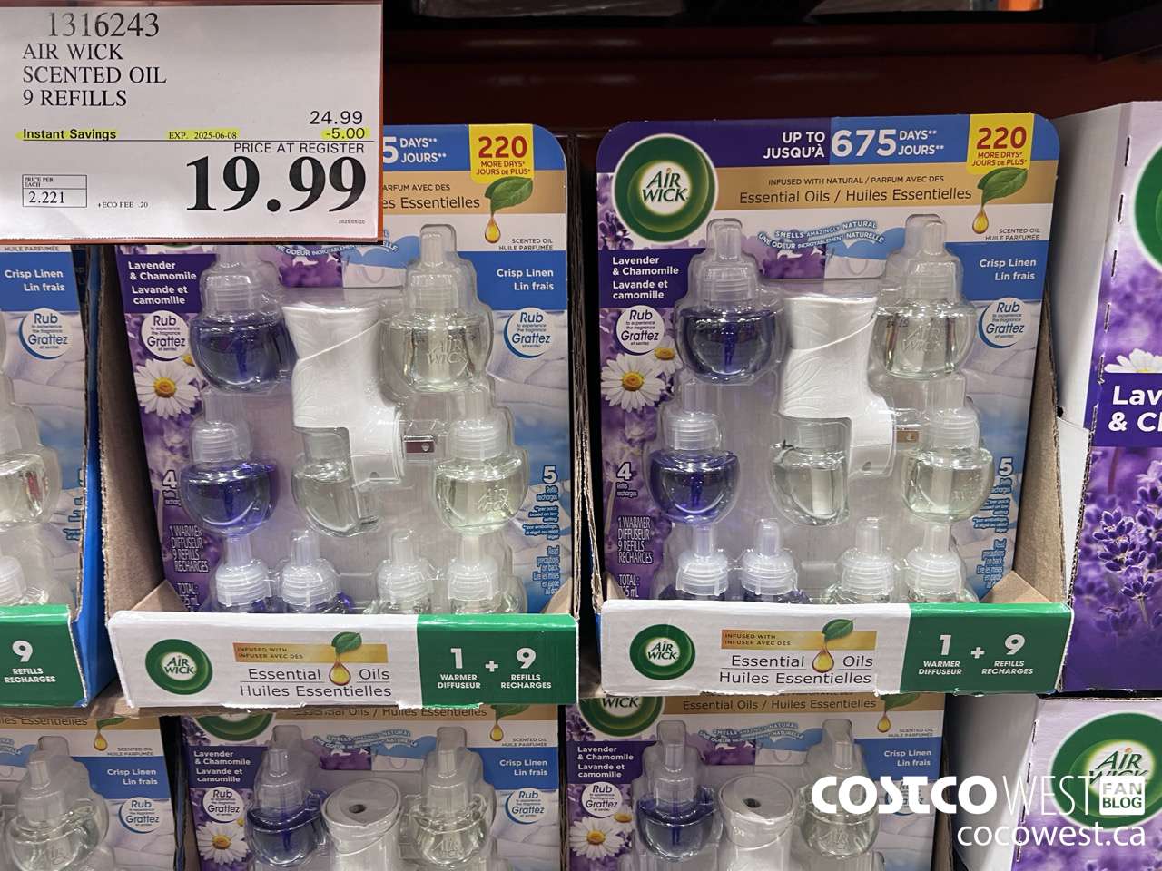 1316243 AIR WICK SCENTED OIL 9 REFILLS ($5.00 INSTANT SAVINGS EXPIRES ON 2025-06-08) $19.99