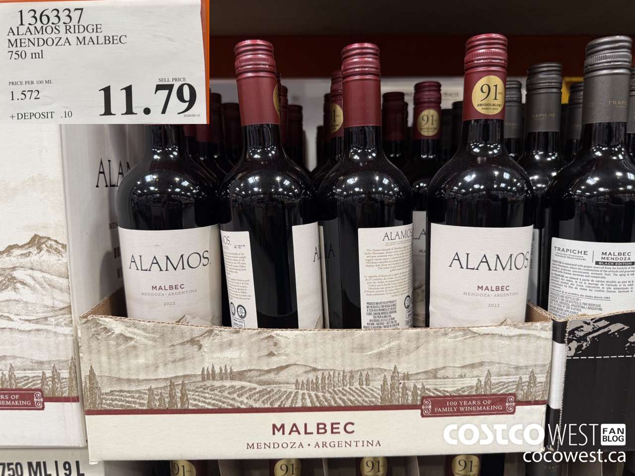 136337 ALAMOS RIDGE MENDOZA MALBEC 750ML $11.79