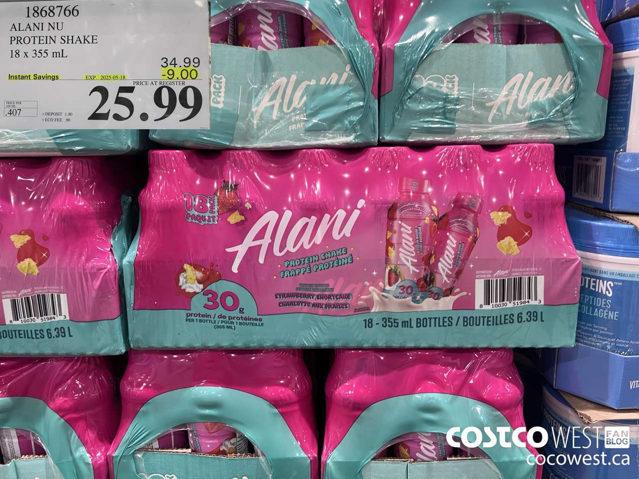 1868766 ALANI NU PROTEIN SHAKE 18 X 355ML ($9.00 INSTANT SAVINGS EXPIRES ON 2025-05-18) $25.99