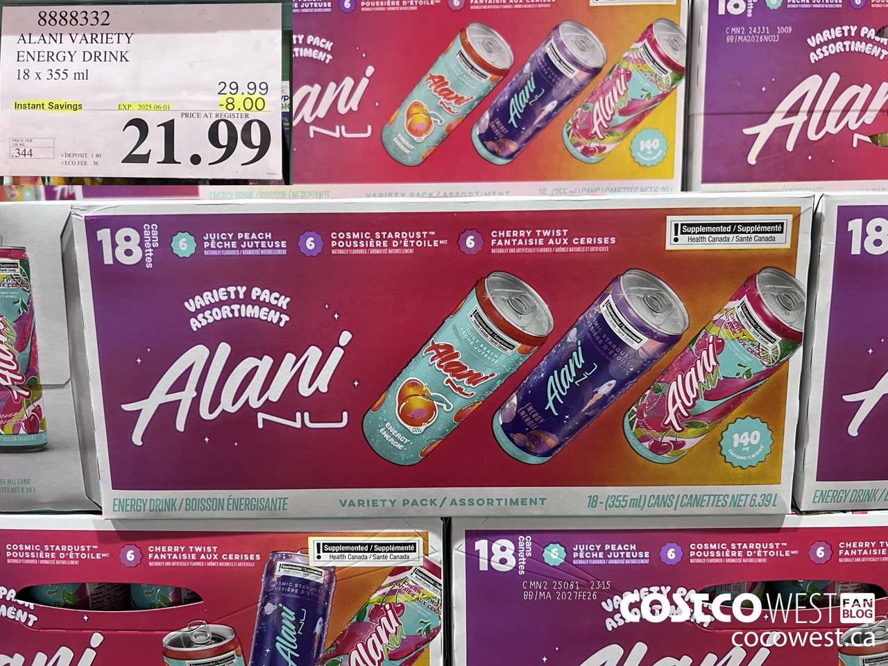 8888332 ALANI VARIETY ENERGY DRINK 1 X 244ML ($8.00 INSTANT SAVINGS EXPIRES ON 2025-06-01) $21.99