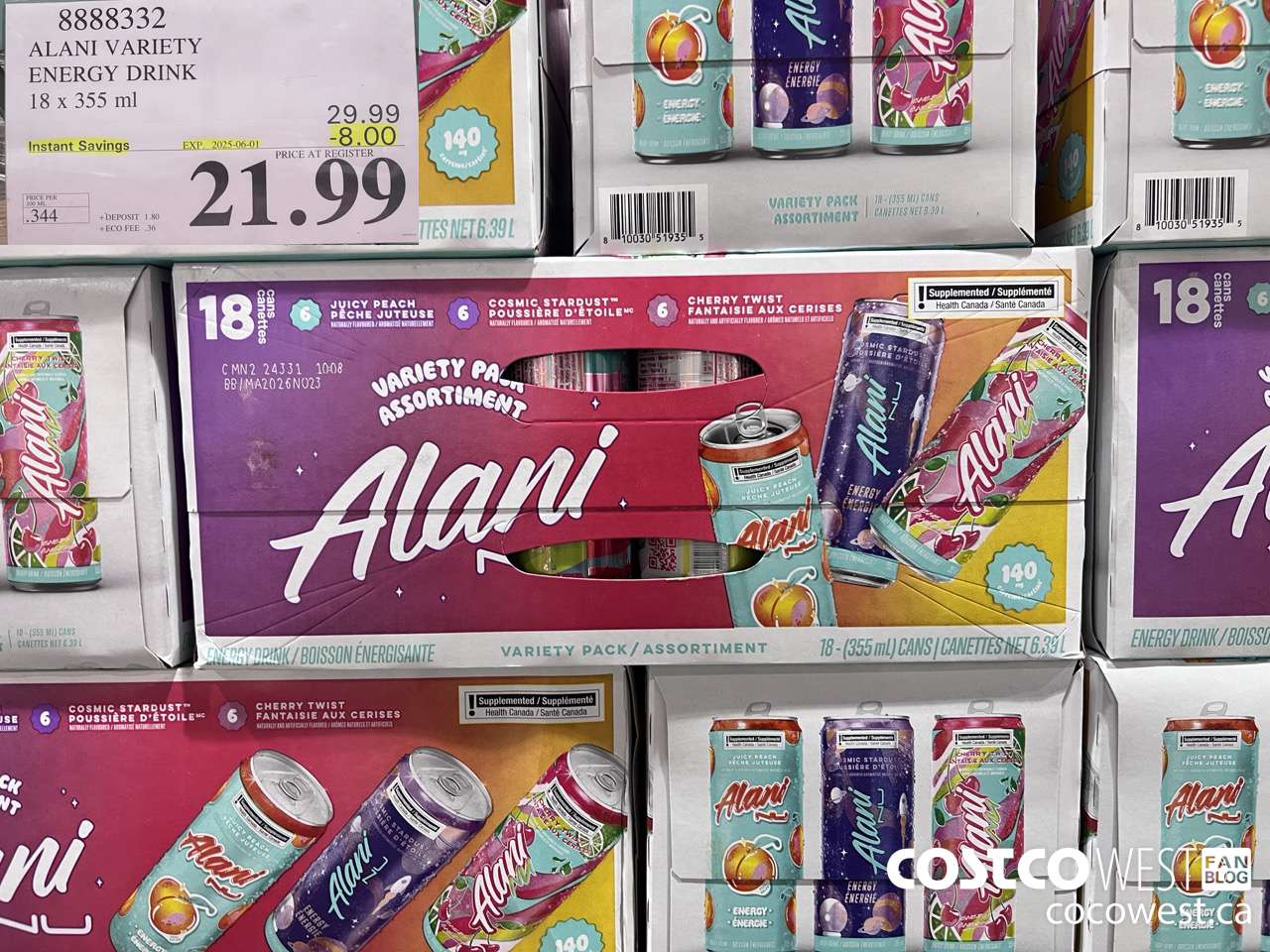 8888332 ALANI VARIETY ENERGY DRINK 1 X 244ML ($8.00 INSTANT SAVINGS EXPIRES ON 2025-06-01) $21.99
