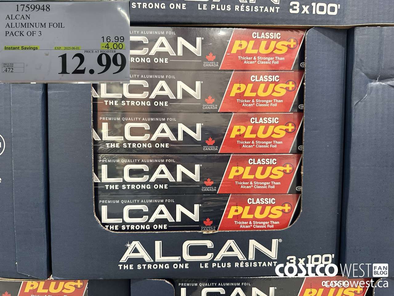 1759948 ALCAN ALUMINUM FOIL PACK OF 3 ($4.00 INSTANT SAVINGS EXPIRES ON 2025-06-01) $12.99