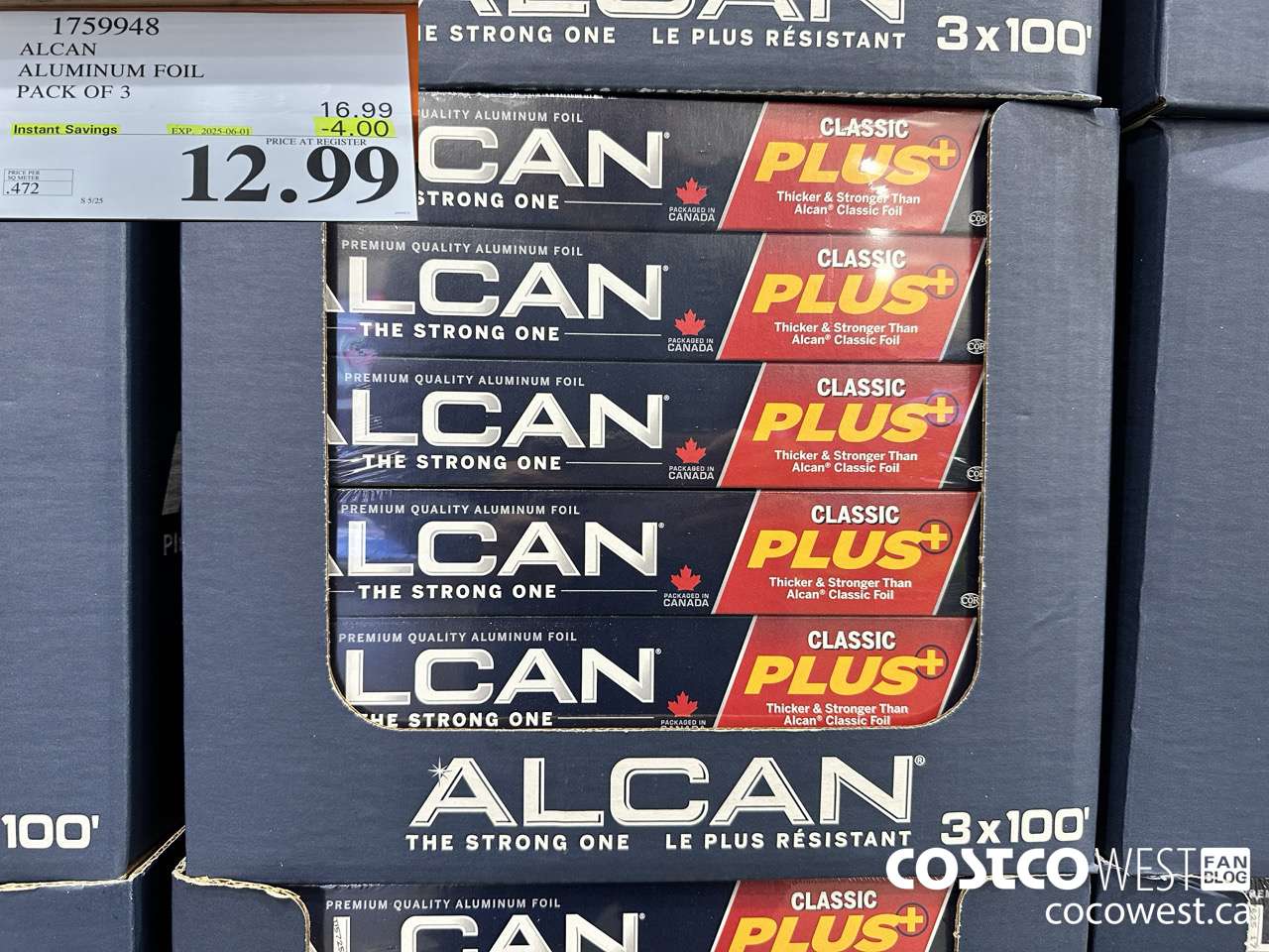 1759948 ALCAN ALUMINUM FOIL PACK OF 3 ($4.00 INSTANT SAVINGS EXPIRES ON 2025-06-01) $12.99