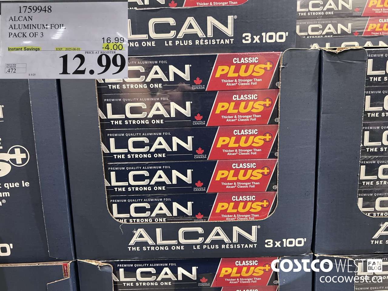 1759948 ALCAN ALUMINUM FOIL PACK OF 3 ($4.00 INSTANT SAVINGS EXPIRES ON 2025-06-01) $12.99
