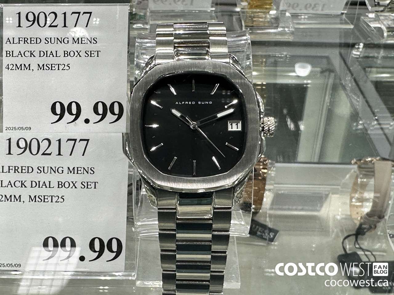 1902177 ALFRED SUNG MENS BLACK DIAL BOX SET 42MM, MSET25 $99.99