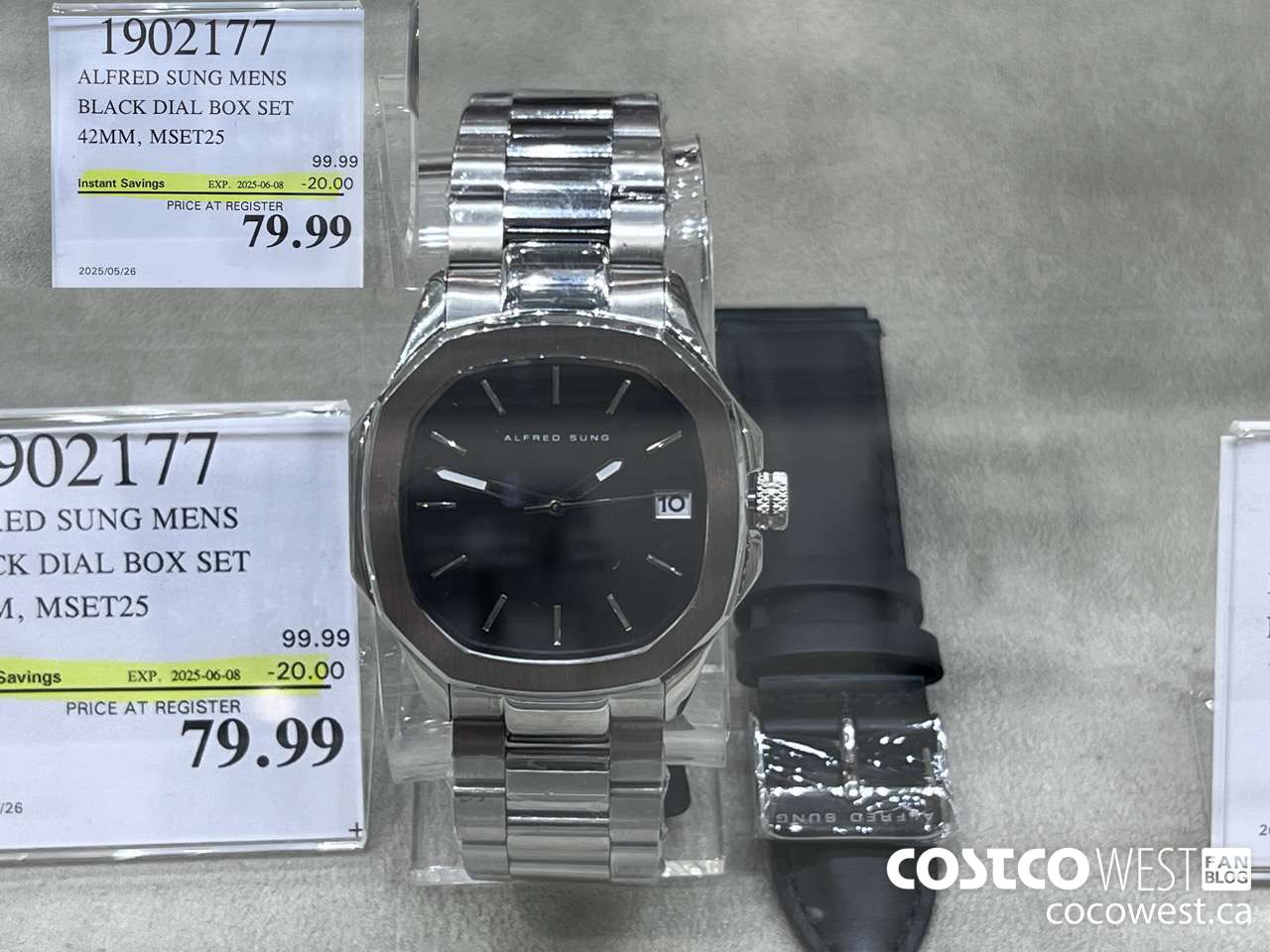 1902177 ALFRED SUNG MENS BLACK DIAL BOX SET 42MM, MSET25 ($20.00 INSTANT SAVINGS EXPIRES ON 2025-06-08) $79.99