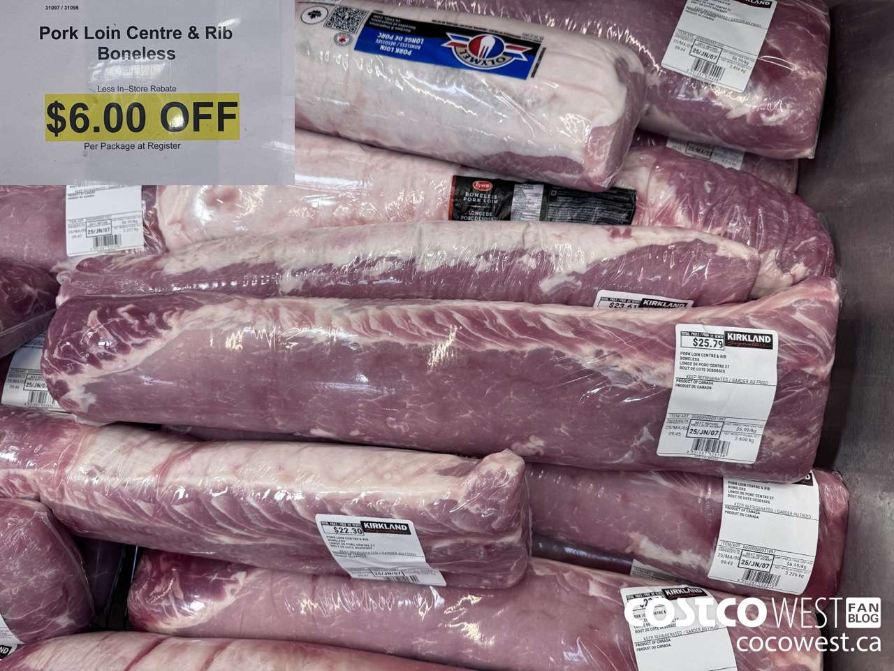 31097 (ALSO 31098) Boneless Pork Loin (Whole) ($6.00 INSTANT SAVINGS)