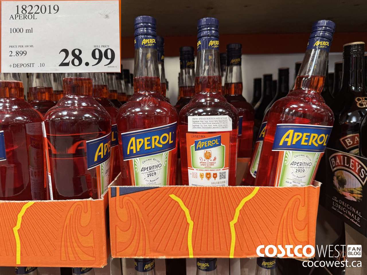 1822019 APEROL 1000ML $28.99