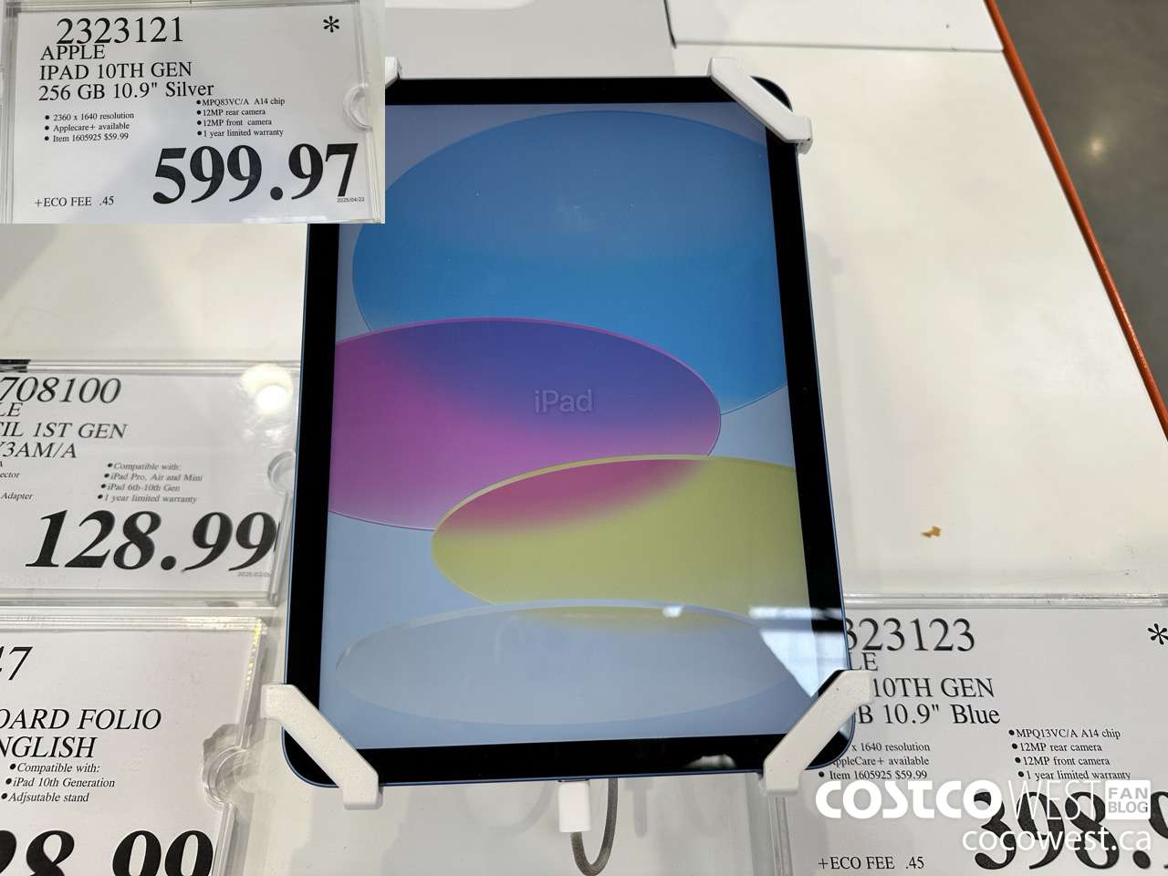 2323121 APPLE IPAD 10TH GEN 256GB SILVER MPQ83VC/A $599.97