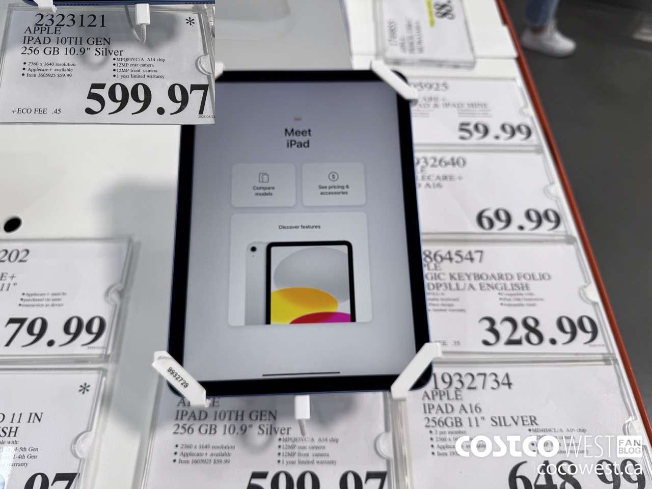 2323121 APPLE IPAD 10TH GEN 256GB SILVER MPQ83VC/A $599.97