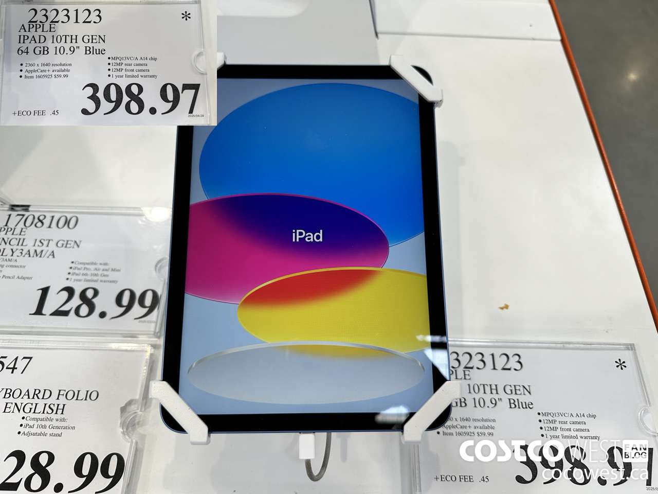 2323123 APPLE IPAD 10 64GB BLUE MPQ13VC/A $398.97