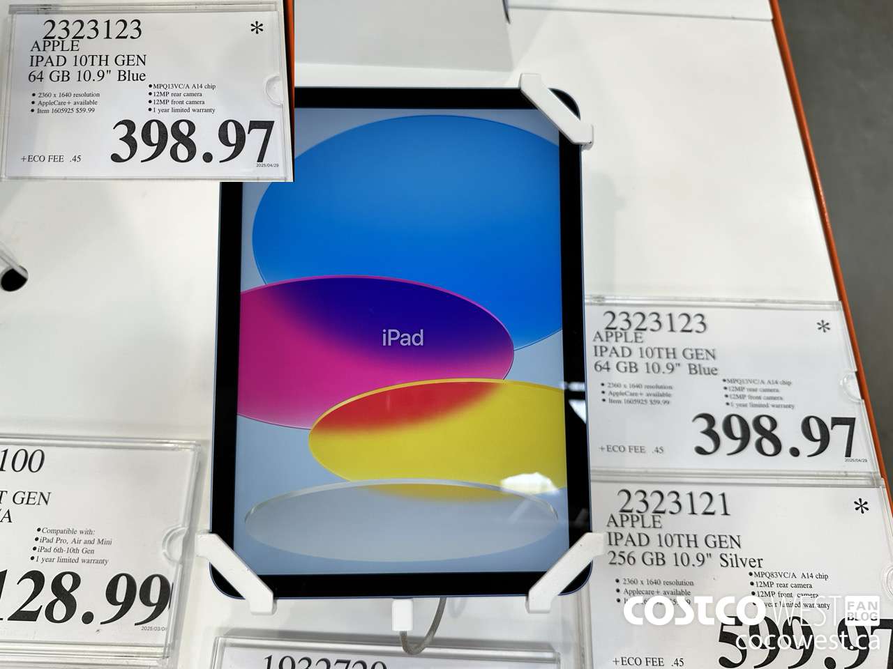 2323123 APPLE IPAD 10 64GB BLUE MPQ13VC/A $398.97