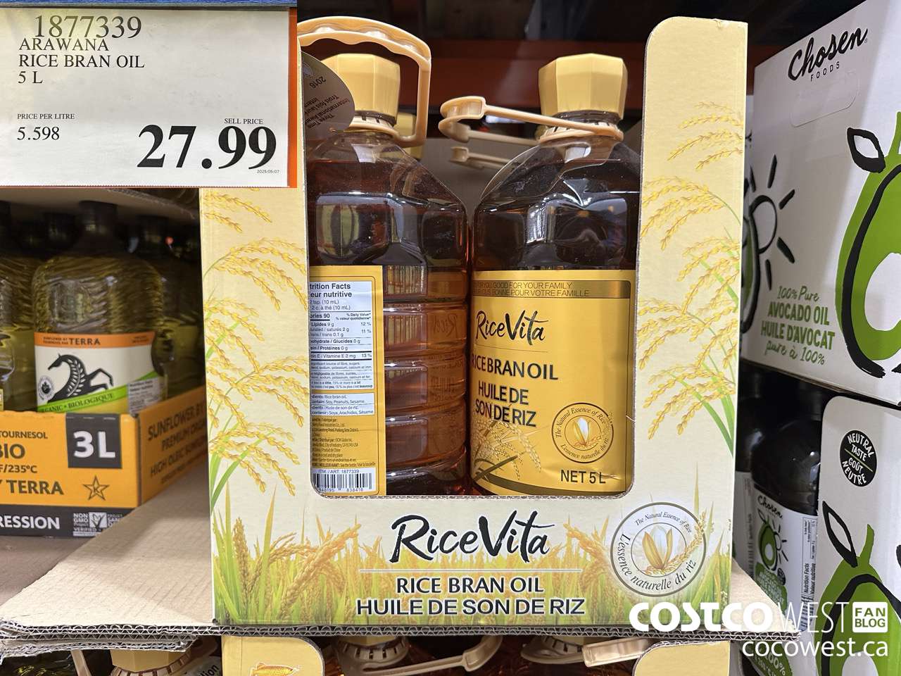 1877339 ARAWANA RICE BRAN OIL 5L $27.99