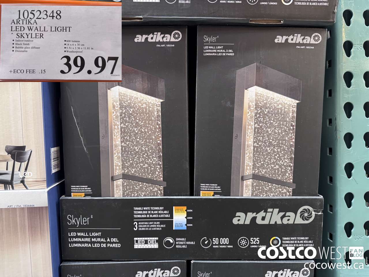 1052348 ARTIKA LED WALL LIGHT SKYLER $39.97
