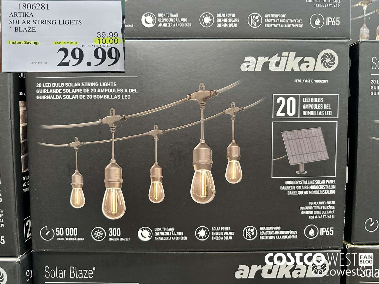 1806281 ARTIKA SOLAR STRING LIGHTS BLAZE ($10.00 INSTANT SAVINGS EXPIRES ON 2025-05-11) $29.99