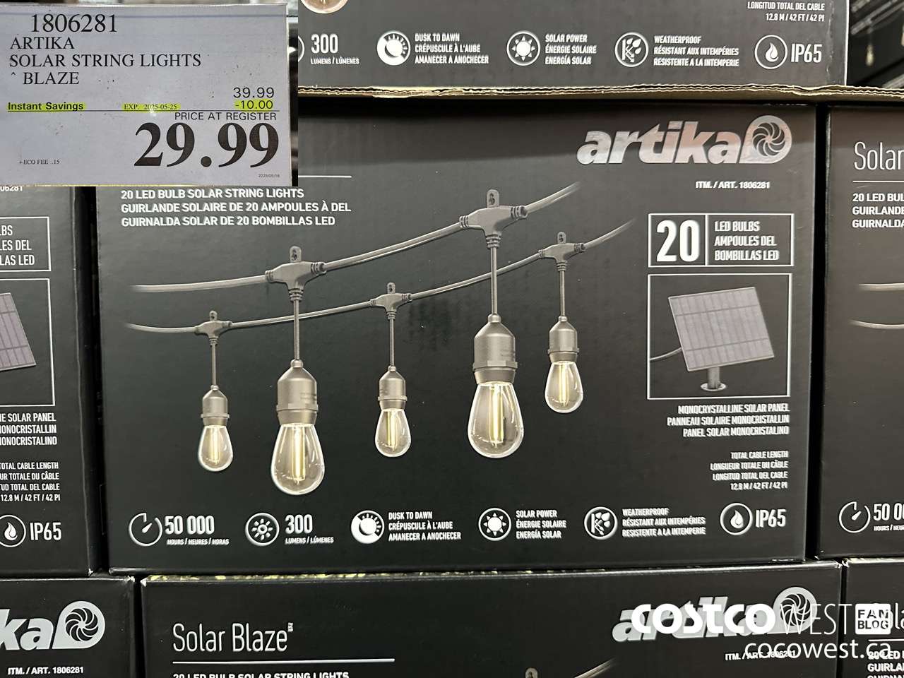 1806281 ARTIKA SOLAR STRING LIGHTS BLAZE ($10.00 INSTANT SAVINGS EXPIRES ON 2025-05-25) $29.99