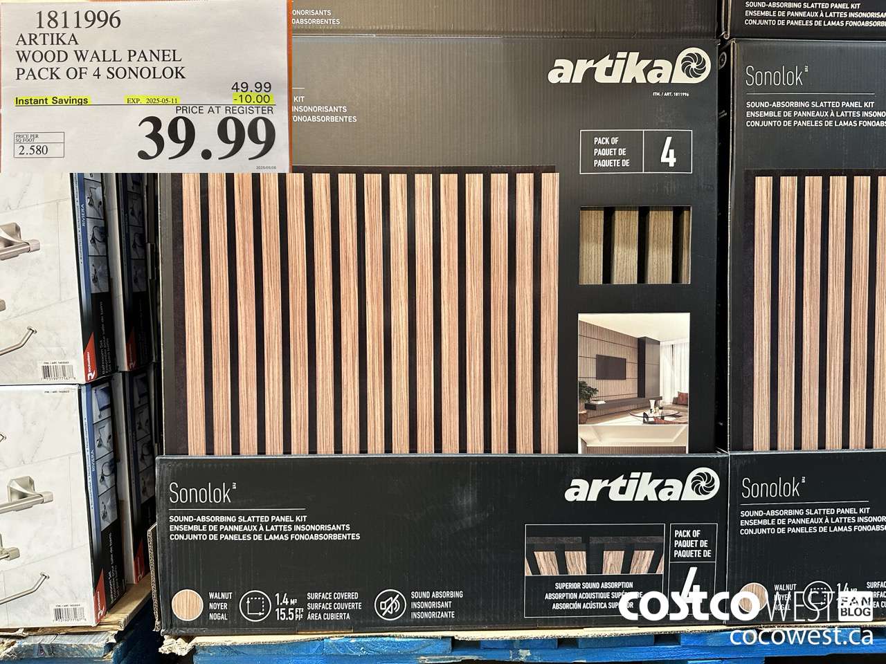 1811996 ARTIKA WOOD WALL PANEL PACK OF 4 SONOLOK ($10.00 INSTANT SAVINGS EXPIRES ON 2025-05-11) $39.99