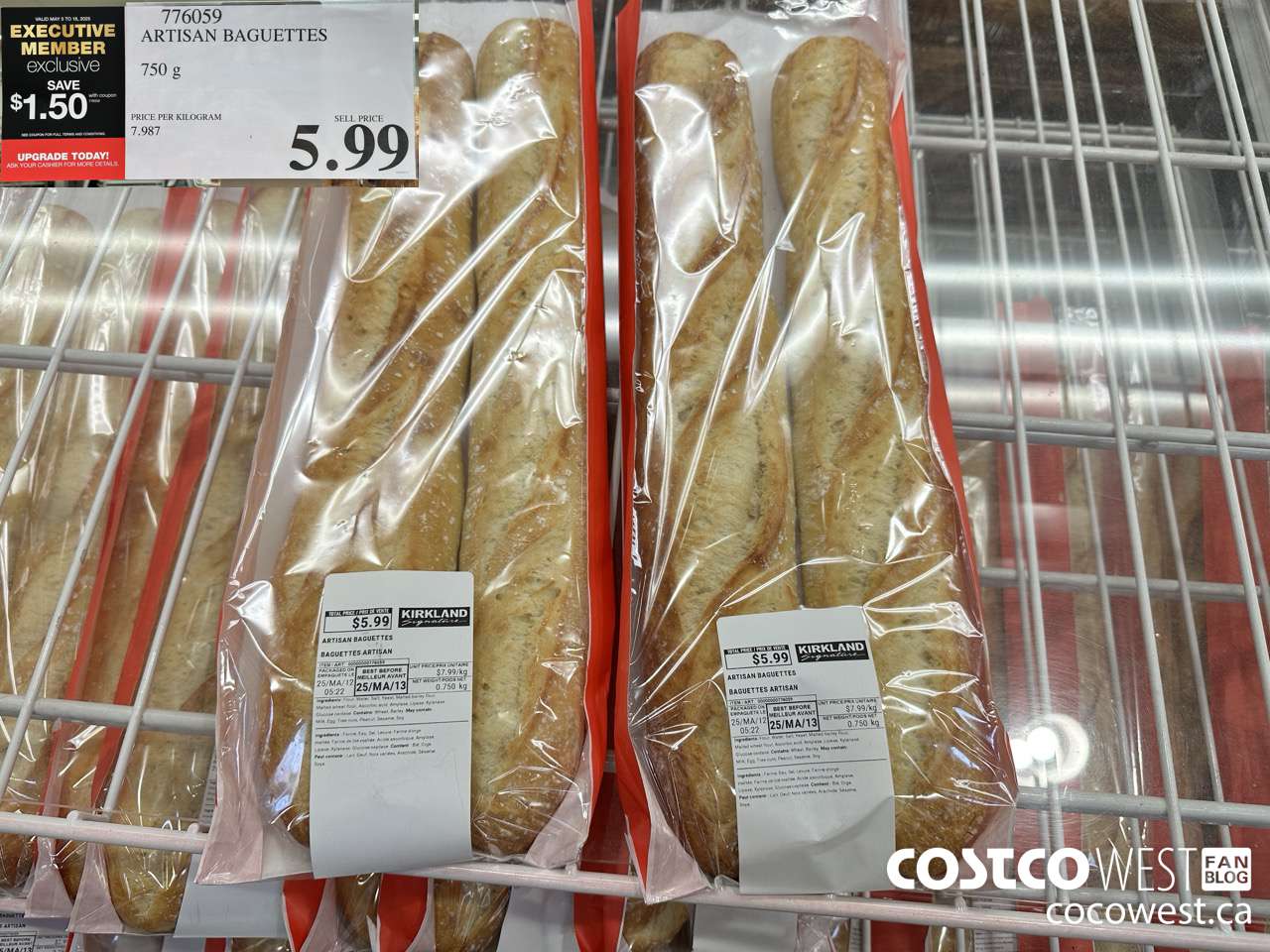 776059 ARTISAN BAGUETTES 750g ($1.50 INSTANT SAVINGS EXPIRES ON 2025-05-18) $5.99