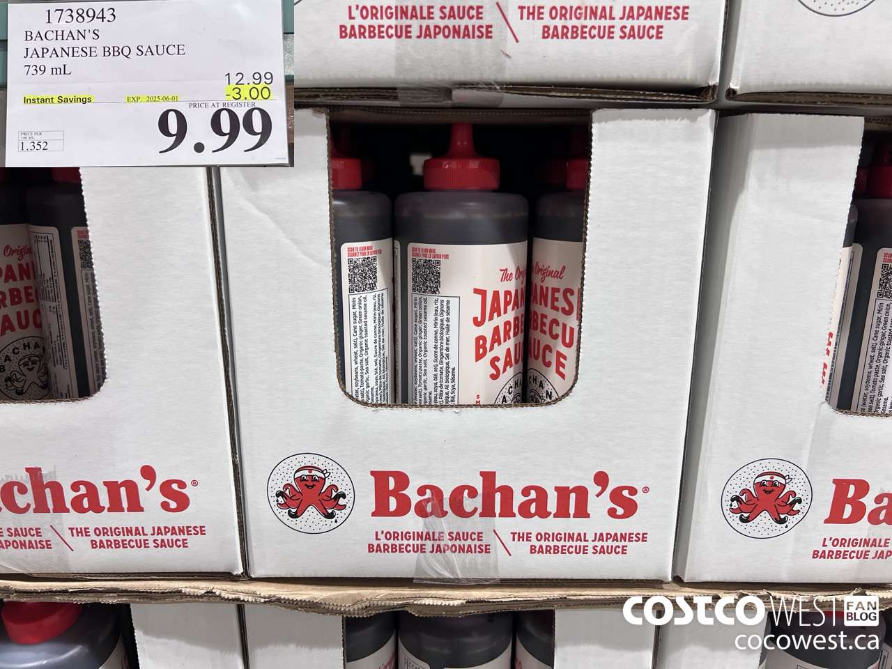 1738943 BACHAN'S JAPANESE BBQ SAUCE 1L ($3.00 INSTANT SAVINGS EXPIRES ON 2025-06-01) $9.99