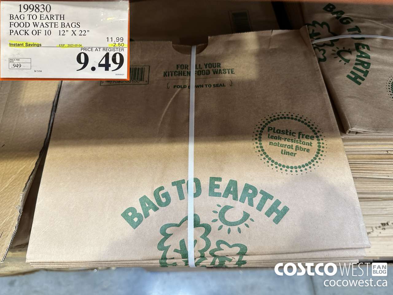 199830 BAG TO EARTH FOOD WASTE BAGS PACK OF 10 12