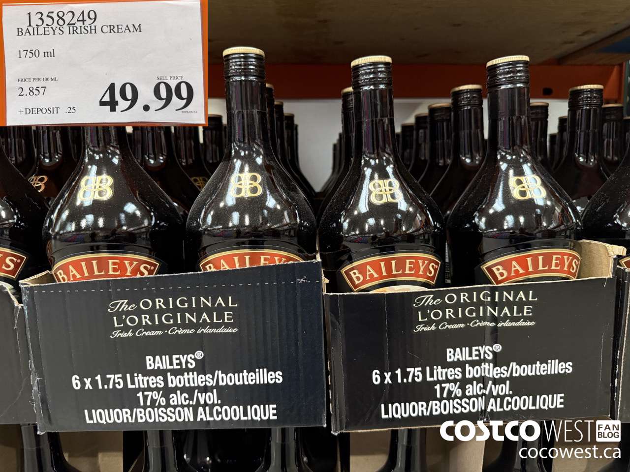 1358249 BAILEYS IRISH CREAM 1750 ML $49.99