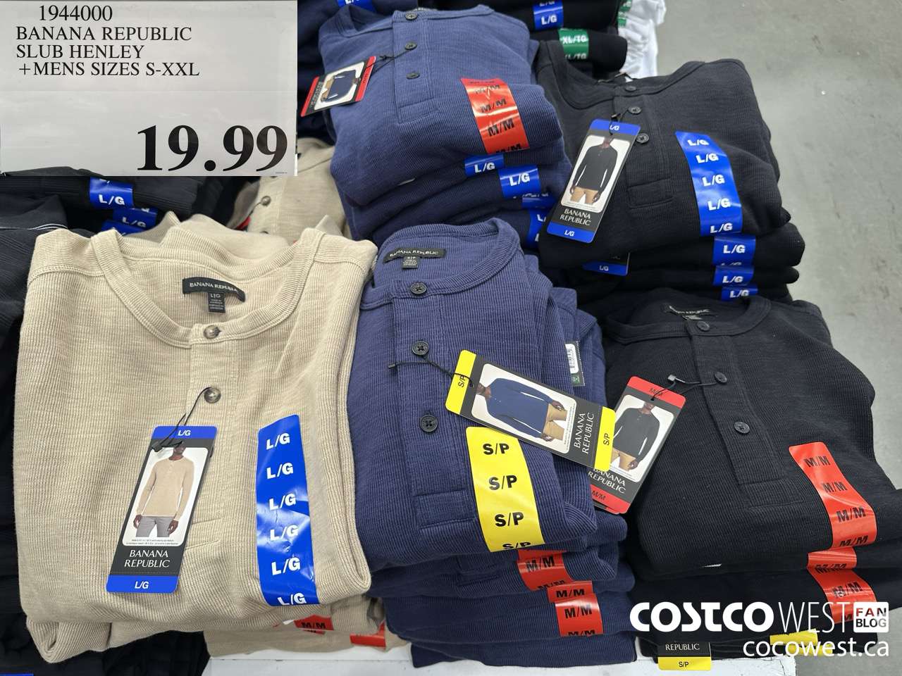 1944000 BANANA REPUBLIC SLUB HENLEY MENS SIZES S-XXL $19.99