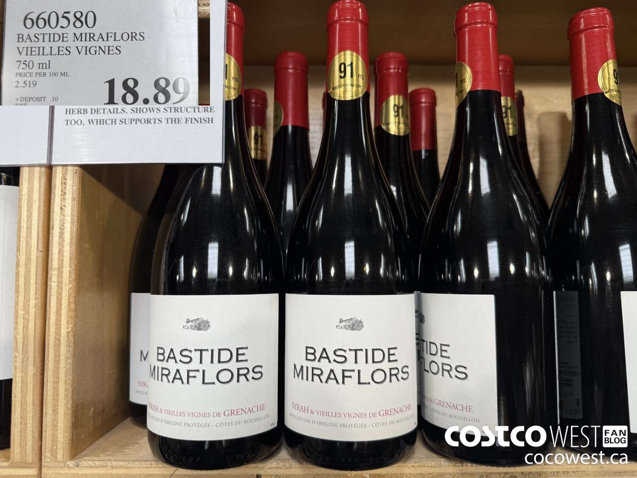 660580 BASTIDES MIRAFLORS VIEILLES VIGNES 750ML $18.89